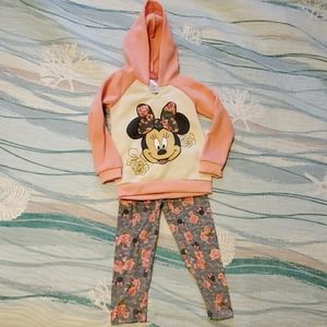 4T Disney 2 piece Minnie Mouse Hoodie Set